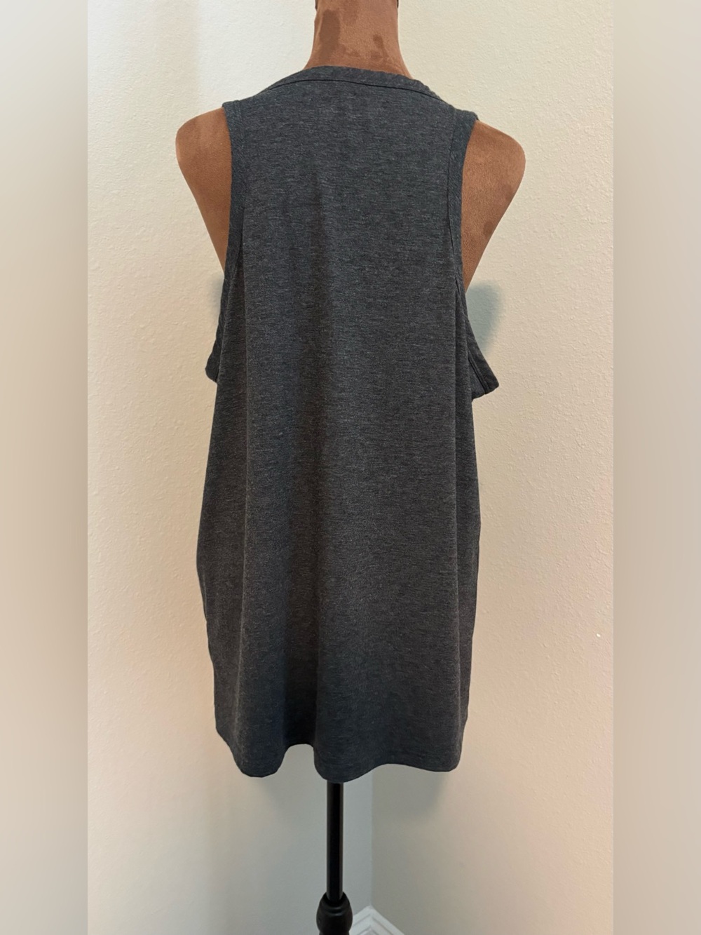 NWOT Dragonfly Floral Graphic Tank Top Boho Cottagecore Dark Gray Sleeveless - Picture 2 of 4